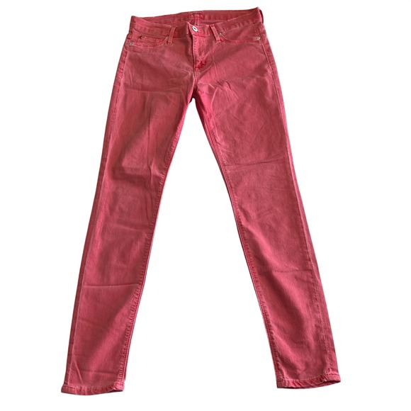 Hudson Denim - Hudson Skinny Jeans Womens 28 Faded Pink Stretch Denim WM407JFD Made in USA